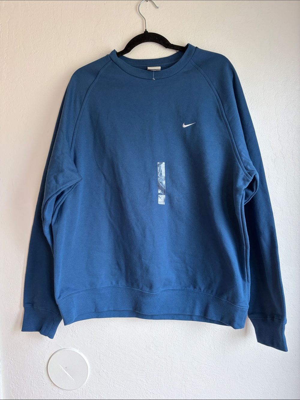 Nike Men's Blue Crewneck Sweatshirt with Swoosh